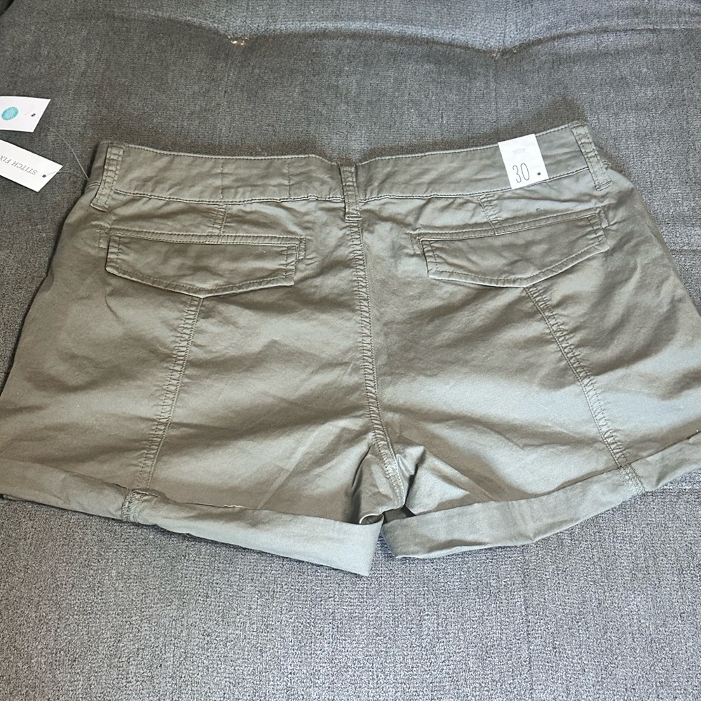 Olive Green Women's Shorts - Picture 4 of 6